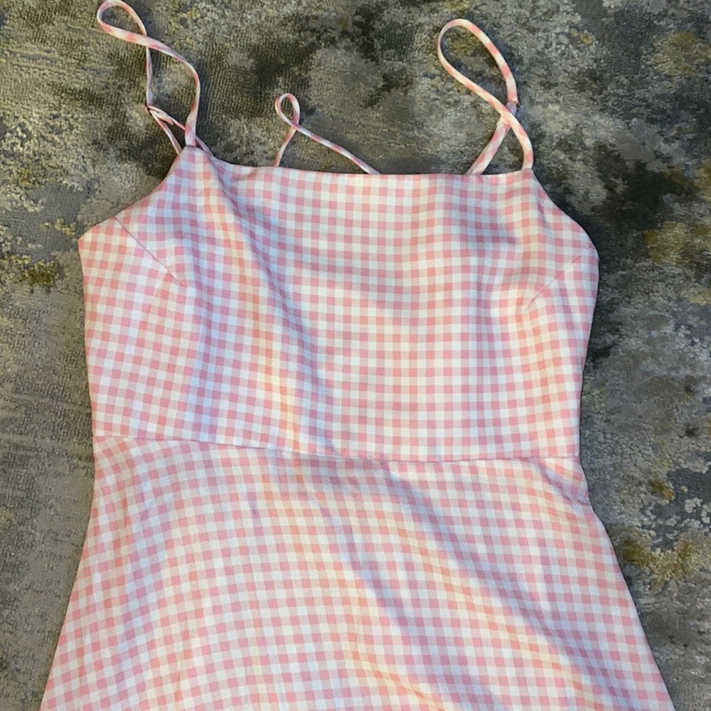 Pink gingham summer dress